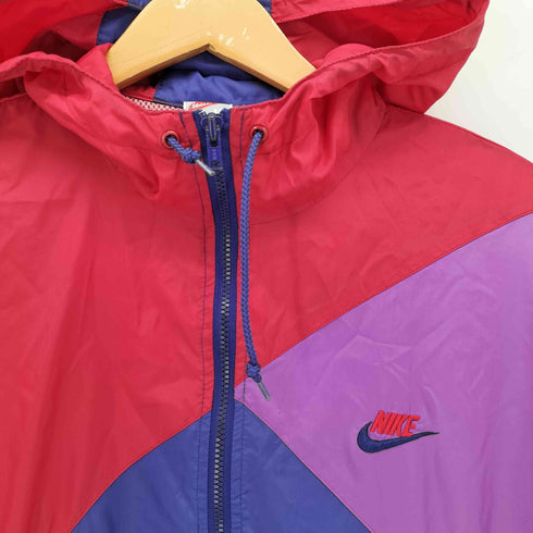 ナイキ NIKE 90S 銀タグ スウッシュ 刺繍 マルチパネル ハーフジップ プルオーバー ジャケット メンズ import:M